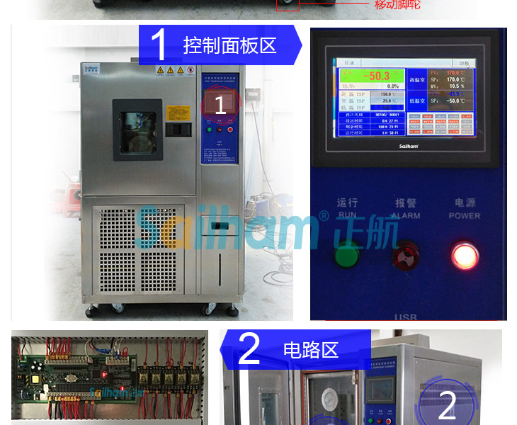 恒溫恒濕試驗(yàn)箱的控制器和內(nèi)部電路區(qū)